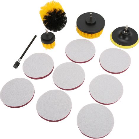 13pcs Brosse de Perçage Set avec Rallonge Longue, Disques de Nettoyage Multiusage pour Moteur et Grilles (1/5)