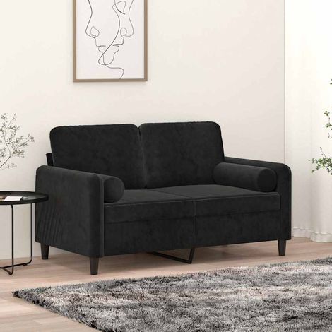 vidaXL Cojines decorativos 2 uds terciopelo negro 15x50 cm (1/5)