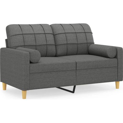 Maison Exclusive - Divano a 2 Posti con Cuscini Grigio Scuro 120 cm in Tessuto