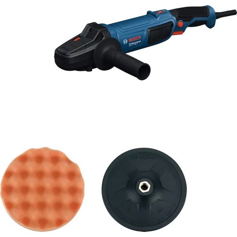 Bosch Professional pulidora rotativa GPO 11-180 S (incluye 1 plato de caucho de 180 mm, 1 esponja de 180 mm, 1 empuñadura auxiliar) (1/4)