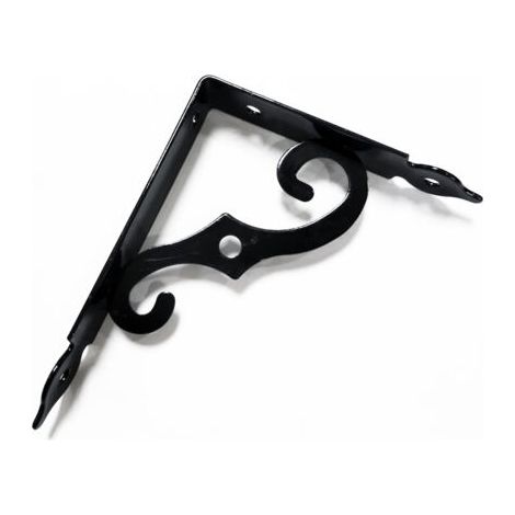 Equerre Etagere Murale 2 Pièces Support Tablette Murale 190 x 140 mm Equerre Metal Fer Forgé Noir Equerre Fixation pour Decoration Murale, Étagère Murale, Etagere Cuisine (1/4)