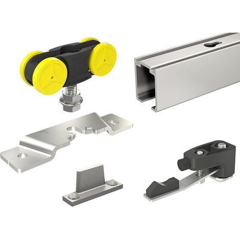 Kits complets coulissant MA - longueur 2.40 m - 80 kg -finition aluminium - MANTION
