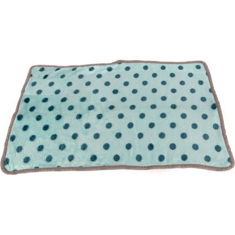 Delicata coperta per cani a pois blu, resistente e durevole. (1/4)