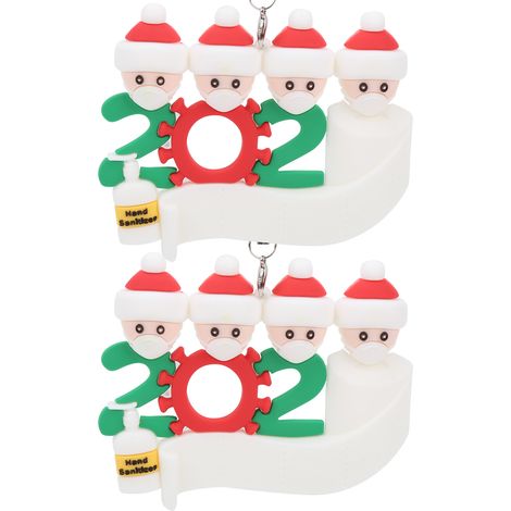 2 Pièces Décoration de Noël Arbre à Vœux Suspendu Père Noël Ornement Fête Festive (1/5)