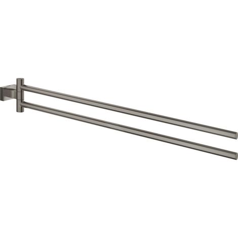 GROHE 40624AL1 Porte-serviettes Essentials Cube 406241 à 2 bras 439 mm graphite dur brossé (1/3)