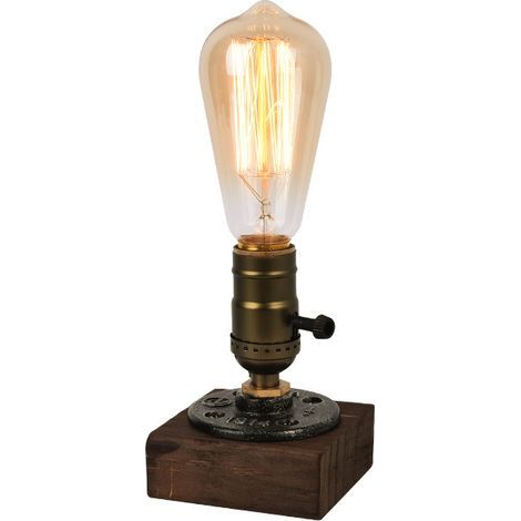 Rwoythk – Lampe à poser vintage steampunk pour ampoule E26 – Design industriel en fer – 9x9x13 cm – Cordon 70,8 pouces – Compatible ampoule Edison (1/5)