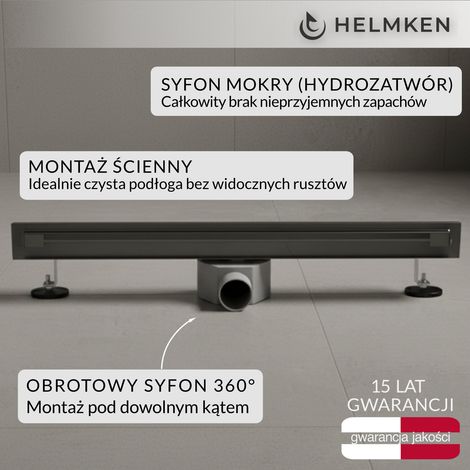 Desagüe lineal de pared Helmken 37501805, 800x41 mm, grafito (1/5)