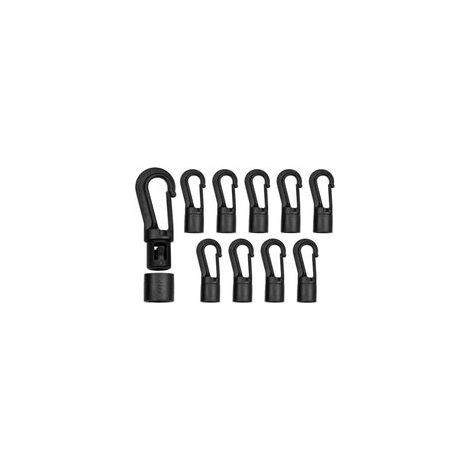 10 Pcs Mousquetons en Plastique Noir，Crochet Corde Mousqueton en Corde Plastique Clips Déclenchement Pivotants ，pour Corde en Caoutchouc（7 mm） (1/4)