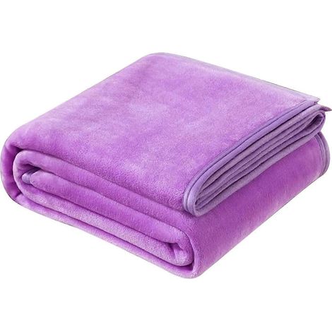 Plaid en flanelle polaire microfibre ultra douce, format queen, léger et confortable, idéal pour canapé et lit, couleur unie chaude et moelleuse, 200 cm (7889,7 po).