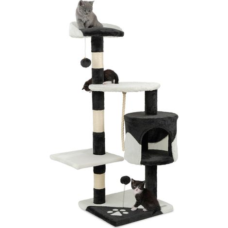 lionto Kratzbaum Kletterbaum Katzenkratzbaum Höhe 112 cm, schwarz/weiß