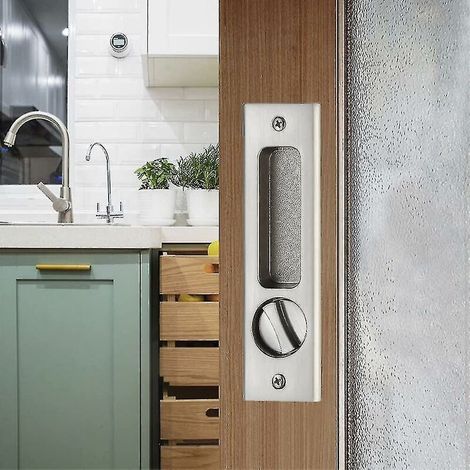 Mortise Sliding Handle Sets Door Lock Handle Keyed Sliding Door Lock 160mm Silver (1/5)