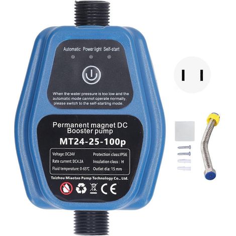 Pompe de surpression de douche automatique 100 W 24 V 25 L IP56 avec capteur intelligent et prise standard américaine (1/4)
