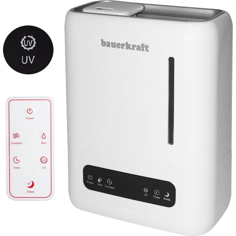 Umidificatore d'aria, filtro UV, aromaterapia, telecomando, timer, Bauerkraft