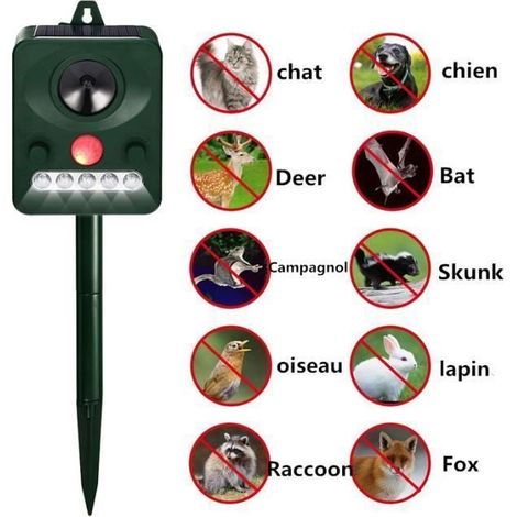 Ultraschall-Abwehr für Katzen und Gartenschädlinge - Einstellbare Frequenz