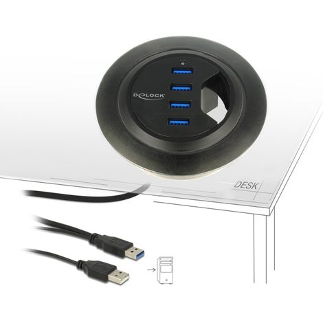 DeLOCK Delock 62868 - USB 3.0 (3.1 Gen 1) Type-A - USB 3.2 Gen 1 (3.1 Gen 1) Type-A - 5000 Mbit/s - Noir - 0,95 m - USB (1/2)