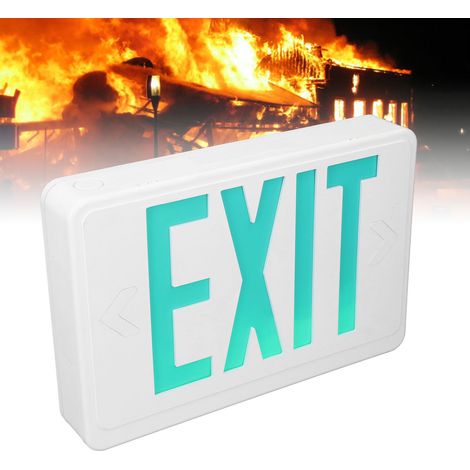 Signalisation lumineuse de sortie de secours à LED verte (3 heures), indicateur de sécurité pour l'évacuation en cas d'incendie. Tension : 85-265 V CA, 50/60 Hz (1/5)