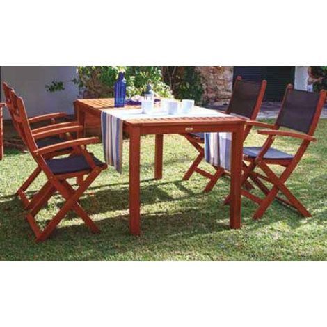 Conjunto mesa fija y 4 sillones con brazos Nature - (1/3)