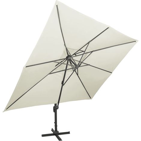 Maison Exclusive - Ampelschirm mit Doppeldach Sand 400 x 300 cm