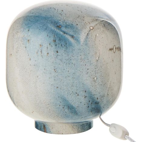 Lampe à Poser en Verre "Bola" 21cm Bleu & Blanc (1/5)