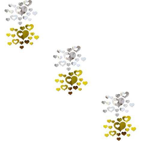 6ensembles Stickers Muraux Décoratifs Miroir Forme De Cœur De Pour Salon (1/5)