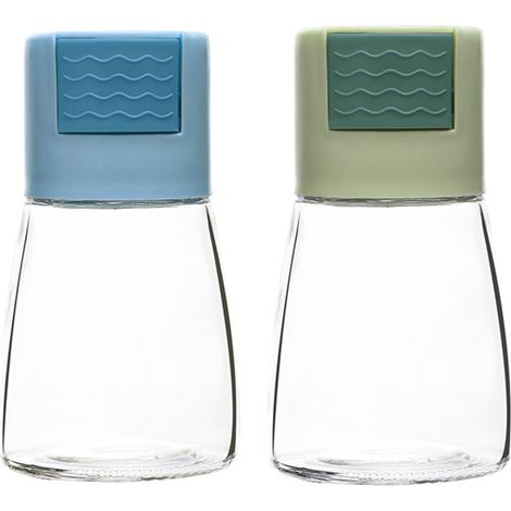 Shaker Sel Et Poivre - Verre Transparent Avec Couvercle À Trous - Plateau En Bois Non Glissant - Lot De 2 (1/5)
