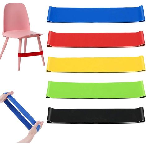 Elastic band, 5 pieces of stretchable chair straps for children, flexible sphincter muscle strengthening band for children with ADHD, sensory chair straps, suitable for children (1/5)