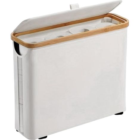 Panier à papier toilette empilable 12 rouleaux avec couvercle en (1/5)