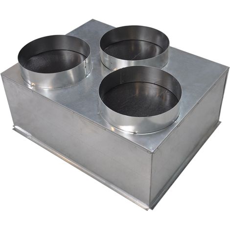 Plénum acier isolé piquages arrières - 500 x 400 mm (1/2)