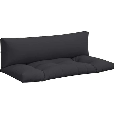 Maison Exclusive - Coussins de palette lot de 2 noir tissu