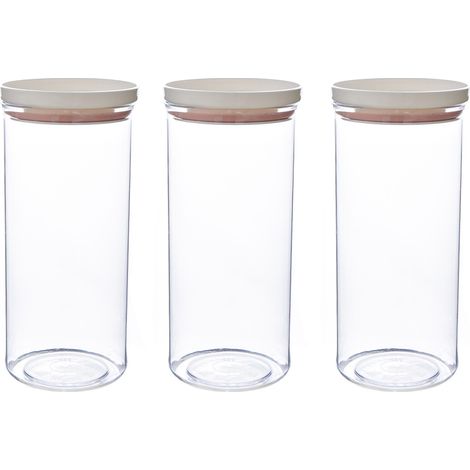 Bocal En Verre - Hermetique - Empilable - Pour Aliments Secs - 1 L - Lot De 4 (1/5)