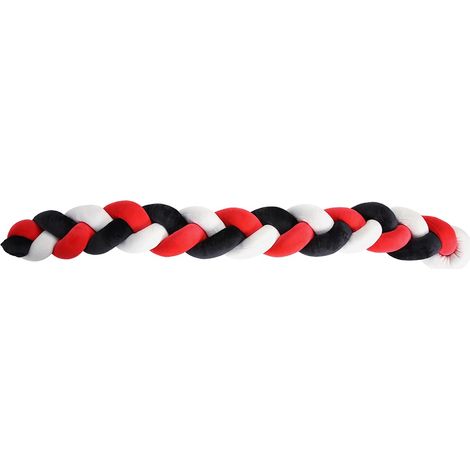 Langer, geflochtener Babybettrahmenschutz, weiches, schlangenförmiges Kissen mit Knoten (2 m) (1/5)
