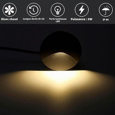LED Recessed Wall Spotlight Stair Light 60 mm Warm White Aluminium (1/4)