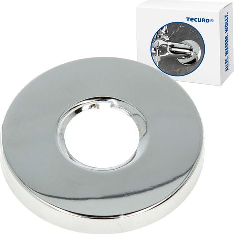 tecuro Gewinderosette (1/2) Ø 22 mm x Ø 80 mm x Höhe 15 mm, Messing verchromt