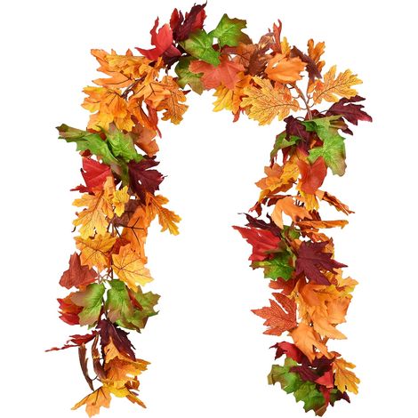 Guirlande d'Automne 2 Pièces Érable Artificiel - 1,8m Chaque Décor Feuillage Coloré pour Maison Mariage Fête (1/5)