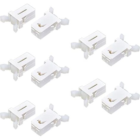 Lot de 10 loquets tactiles en plastique, compatibles avec les porte-lunettes de voiture Brabantia de 3 à 50 litres à bouchon tactile (blanc). (1/4)