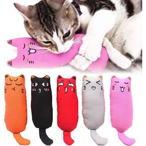 Lot de 5 jouets à l'herbe à chat, jouets à mâcher pour chat, jouets à l'herbe à chat résistants aux morsures (1/3)