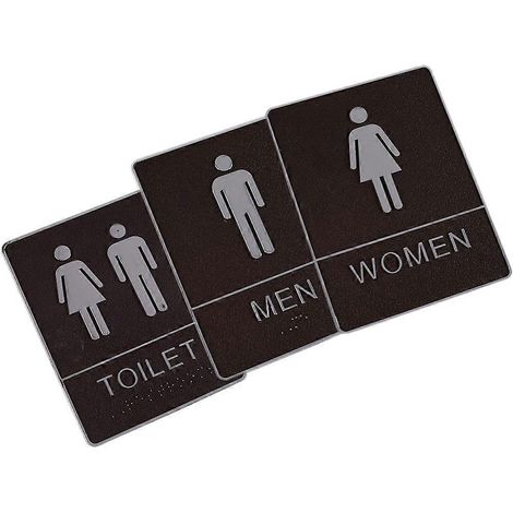 Panneaux de toilettes publiques en acrylique (ensemble de 3 pièces) (1/5)