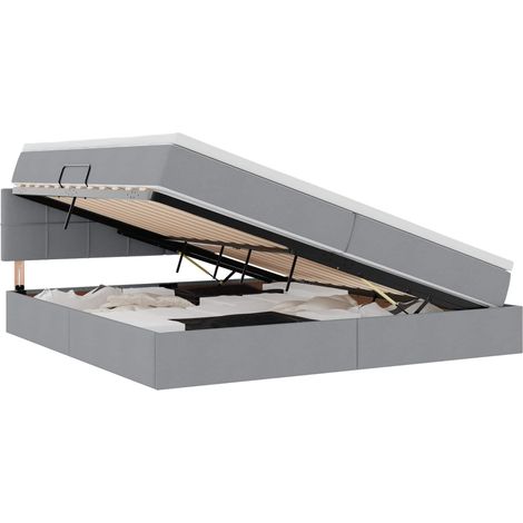Maison Exclusive - Aufbewahrungsbett mit Matratze Hellgrau 200 x