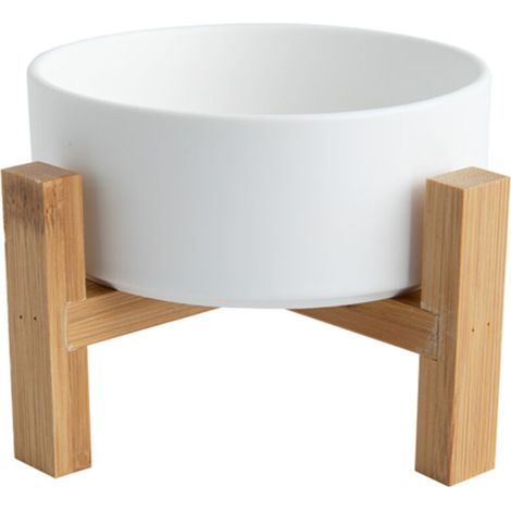 Bardusch-Gamelle surélevée en céramique pour chats et chiens avec support en bois antidérapant, solide (1/5)