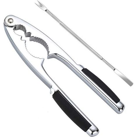 EASYCOMFORT Casse Noix , Antidérapant Décapsuleur avec Poignées en Caoutchouc , Ouvre Noix Casse Noisette de 17 cm d'épaisseur pour Fruits de Mer Coquille de Homard Crabe Noisette Noyer (1/5)