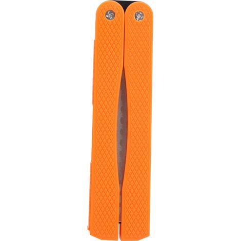 Affûteur de couteaux double face, pierre à aiguiser portable en diamant orange pour usage extérieur (1/5)