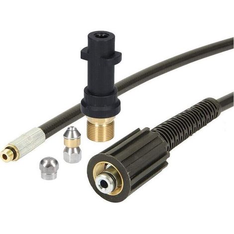 Tuyau de nettoyage haute pression 15 m – 180 bar (2610 PSI) – Compatible Kärcher K2 à K7 – Kit complet pour canalisations