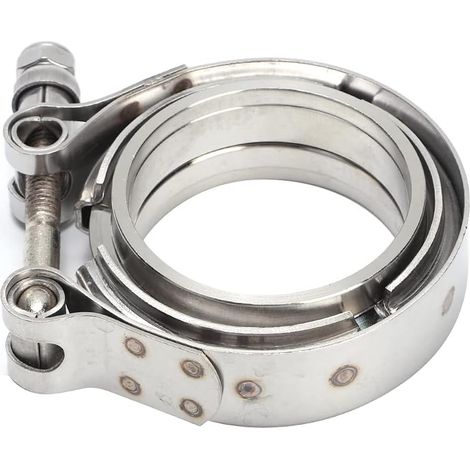 Morsetto a V in acciaio inossidabile Tbe, morsetto di scarico, morsetto a V in acciaio inossidabile da 2,25 pollici con 2 flange per tubo di scarico turbo (1/4)