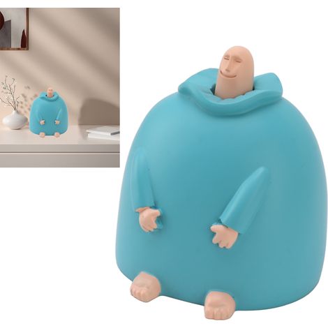 Dekorative Fingermann-Skulptur aus Kunstharz, Nachbildung einer Gravur, blau, abnehmbare Tischdekoration (465 g, 2 Stück) (1/5)