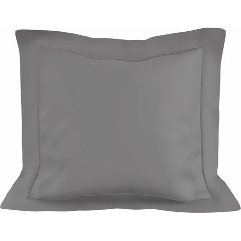 Taie d'oreiller en coton 63x63 cm PERCALE gris, par Soleil d'ocre
