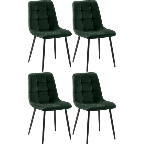 4er Set Esszimmerstuhl Tilde grün Samt (1/5)