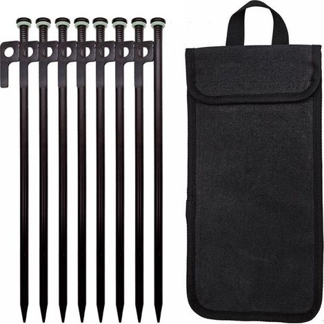 Clou de sol pour auvent de tente, camping en plein air, 30 cm, clou de sol pour camping, plage, coupe-vent, avec anneau lumineux (1/4)