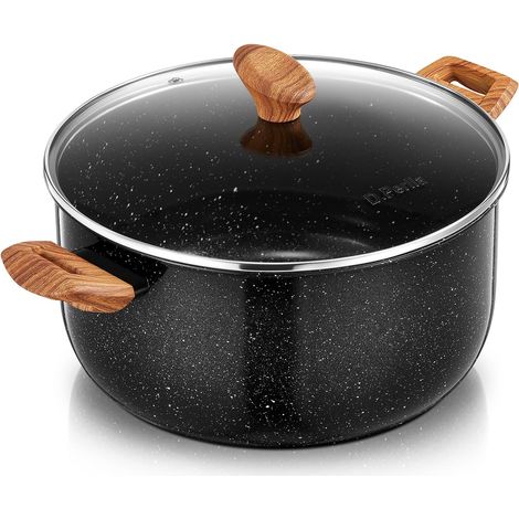 Casserole Induction 28 cm 8.5 L Antiadhésive avec Couvercle Verre (1/5)