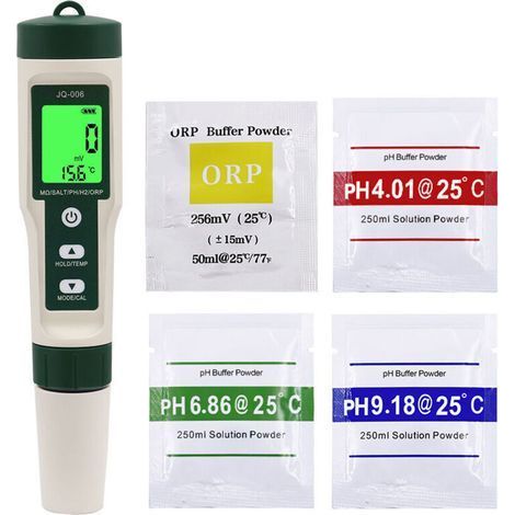 Testeur PH Electronique, Testeur Eau Piscine 10 en 1 avec Rétro-éclairage,PH/TDS/S.G/EC/ORP/H2/Salinité/Température/Fertilité de la solution nutritive/㏁ Résistivité avec ATC, PH Metre Haute
