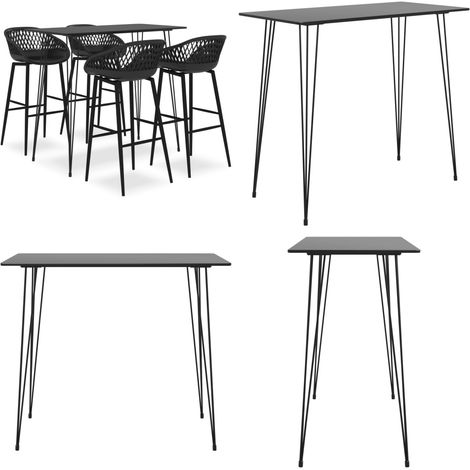 Ensemble de bar 5 pcs Noir - Ensemble De Bar - Meuble De Salon - Mobilier Moderne - Table De Bar - Tabourets De Bar - Home & Living (1/5)